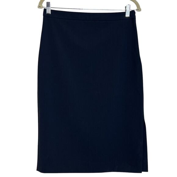 Banana Republic Womens Wool Blend Career Skirt Size 6 Black Knee Length Side Zip - Picture 1 of 8